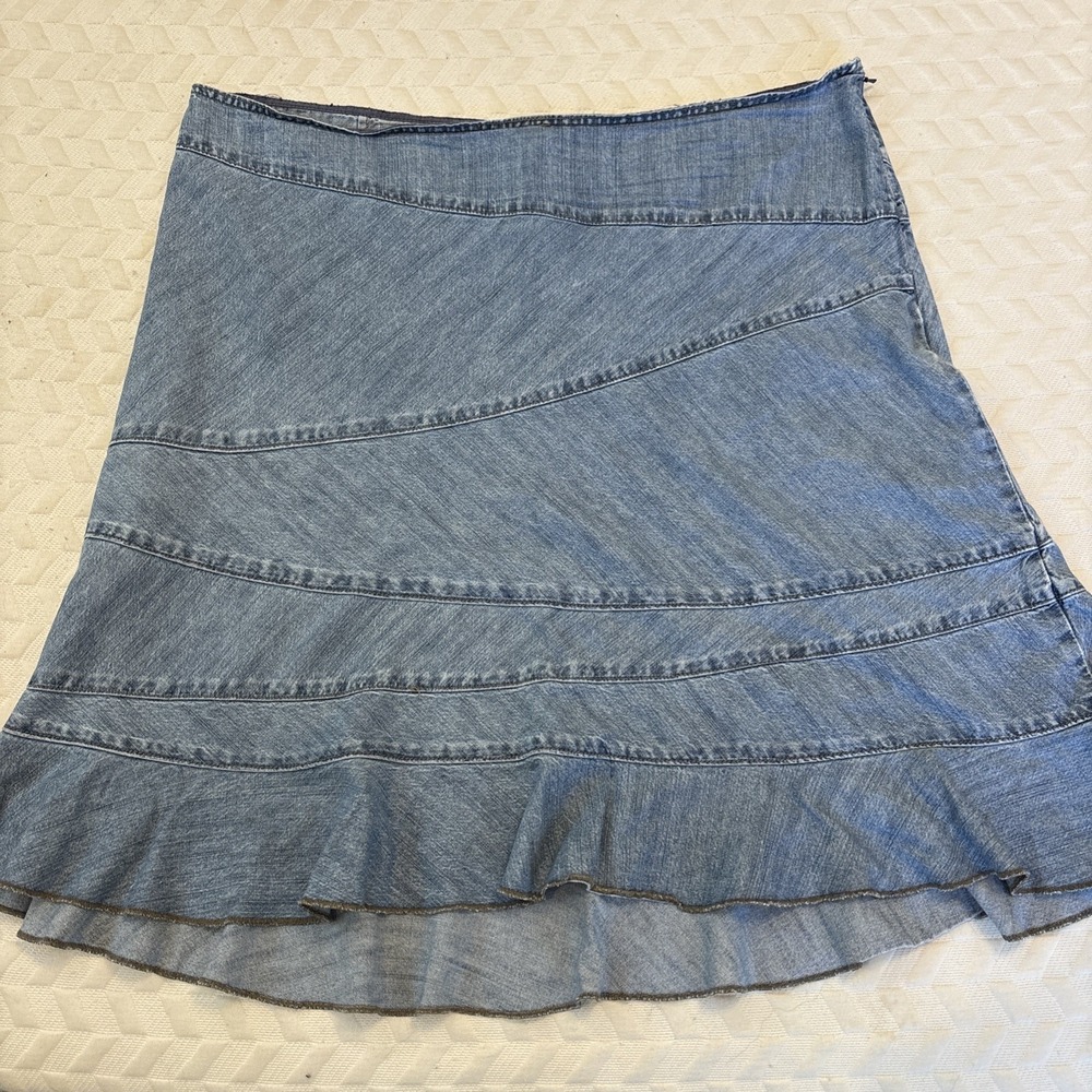 Vintage Gap Thin Denim Flare Skirt Asymmetrical Tiered Womens Plus Size 20/22